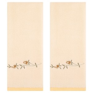 REGALWOVEN Bathroom Pure Cotton Soft Absorbent Floral Embroidered Hand Towel 15" x 30" - 1 of 4