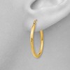 Black Bow Jewelry 2mm Round Hoop Earrings in 14k Yellow Gold, 25mm (1 Inch) - 3 of 4