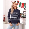 Coolmee Women's Christmas Sweater Reindeer Snowflakes Knitted Ugly Crew Neck Pullover Sweater - 2 of 4