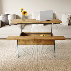 43.3 in coffee table with height-adjustment function (with storage space) combines,Space-saving design,Suitable for living room and office - 1 of 1