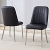 NicBex Dining Chair Set of 2 Dining Room Furniture PU Leather Armless Accent Chair with Metal Legs - 2 of 4