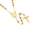 Steeltime 24" 18k gold plated stainless steel padre nuestro prayer rosary necklace - 2 of 4