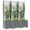 vidaXL Garden Planter Light Grey Polypropylene Large Planters - 47.2" x 15.7" x 53.5" - 3 of 4