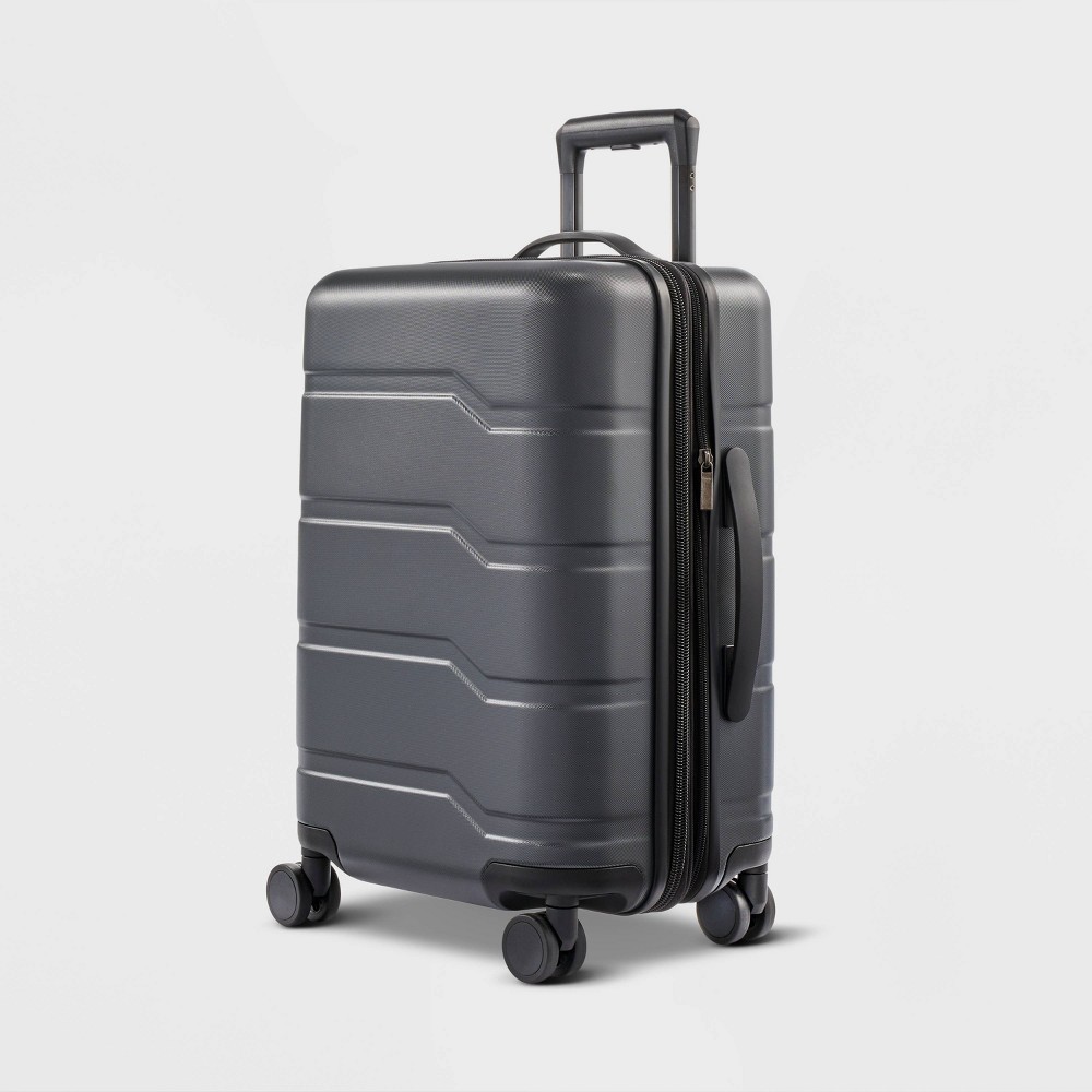 Photos - Luggage Carry On Spinner Wheels Suitcase Gray - Open Story™