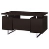 NicBex Home Office Desk 60" L Morden Writing Desk with 2 Drawers, Cabinet, Wooden Desktop and Metal Legs for Office, Study, Living Room - 4 of 4