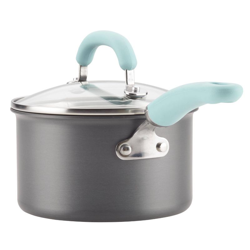 Rachael Ray Create Delicious 11pc Hard Anodized Nonstick Cookware Set Light Blue Handles, 6 of 10