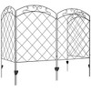 Outsunny 11.4' Steel Garden Fence Rust-Resistant Animal Barrier Decorative Border Flower Edging, Pack of 4, Flourishes - 4 of 4