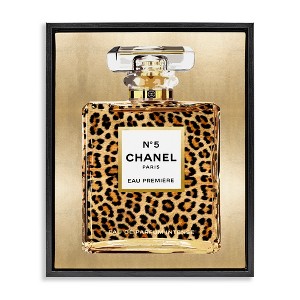 Stupell Industries Leopard Pattern Perfume Black Framed Floater Canvas Wall Art - 1 of 4