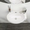ONWITH 16x11 Inch White Ceramic Rectangle Wall Mount Bathroom Sink with Single Faucet Hole - 2 of 4