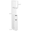 SEVOBAL Bathroom Storage Cabinets Freestanding Linen Tower with Multiple Shelves and Door Cabinets for Bathroom, White, 6"*11.75"*46.5" - 3 of 4