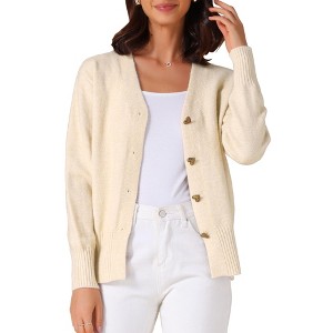 INSPIRE CHIC Women's Knit Button Down Long Sleeve Cardigan Sweater - 1 of 4