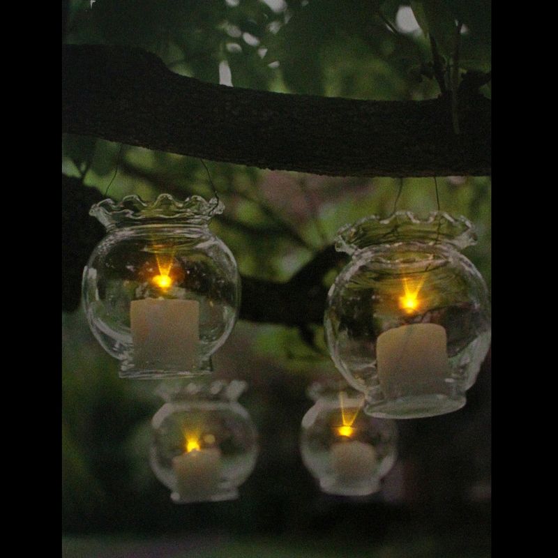 Northlight LED Lighted Flickering Garden Party Hanging Glass Candles Canvas Wall Art 15.75" x 12", 2 of 5