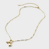 14K Gold Dipped Cubic Zirconia Puffy Heart Charm Initial Necklace - A New Day™ Gold - 2 of 4