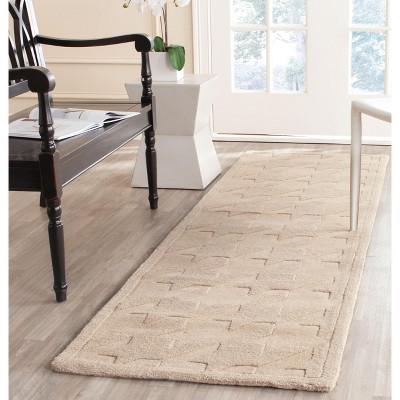 Beige Hand Tufted Wool Runner Rug