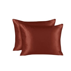 ShopBedding Satin Pillowcase with Zipper, for Hair and Skin Care, Feels Soft and Cool Like a Silk Pillowcase, Satin Pillow Cases 2 Pack - Blissford - 1 of 1