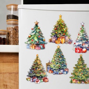 Christmas Tree Decorative Eco Wood Magnets Set of 6 by G. Debrekht ...