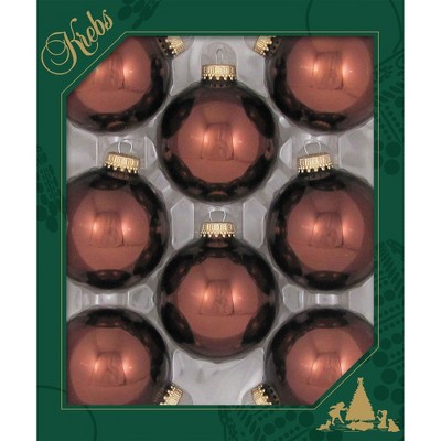 Christmas by Krebs 8ct Friar Brown Shiny Christmas Ball Ornaments 2.5" (67mm)