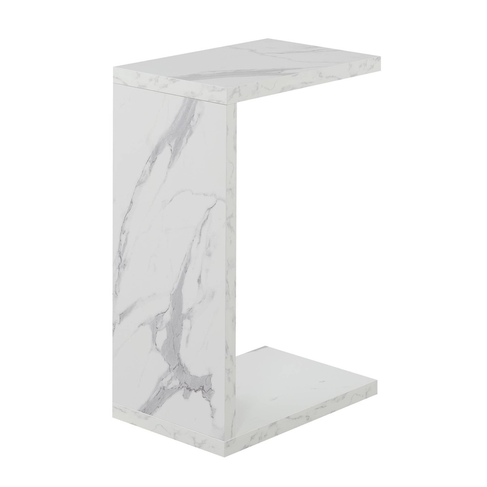 Photos - Coffee Table Northfield Admiral C End Table White Faux Marble - Breighton Home