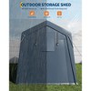 6x6 FT Portable Outdoor Storage Shed with 2 Roll-Up Zipper Doors & Vents, 240G Heavy-Duty Shelter Waterproof PE Tarp - 4 of 4