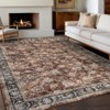 Vintage Floral Geometric Area Rug, Washable Thin Carpet, Stain Resistant Easy to Clean - 3 of 4