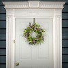 20" Artificial Woven Branch Base Spring Wreath with Purple Flowers, Pastel Eggs and Berries - National Tree Company - 2 of 3