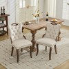 KTMBDW Velvet Dining Chair Set of 2, Upholstered Dining Room Chair, Wood Accent Chair with Nailed Trim - 2 of 4