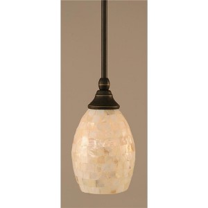 Toltec Lighting Any 1 - Light Pendant in  Dark Granite with 5" Ivory Glaze Seashell Shade - 1 of 1