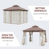 Resenkos Outdoor Garden Gazebo, Sunshade Gazebo Canopy,10' x 10' Steel Outdoor Patio Gazebo with Polyester Privacy Curtains, Two-Tier Roof - 3 of 4