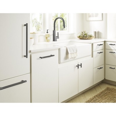 Bronx 10-1/16 inch Gunmetal Knurled Bar Cabinet Pull