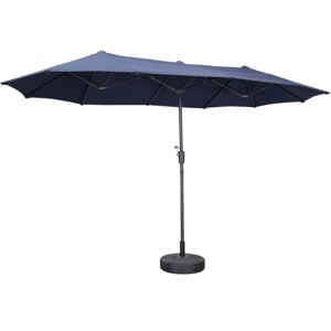Ainfox 13ft Outdoor Patio Umbrella With Umbrella Base Double-sided Deck Pool Umbrella with 1.5 Inch Pole, Fade Resistant  for Porch, Market, Backyard - 1 of 4