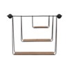 Modern Wall Storage Shelf - Metal & Wood Hanging Organizer - Stylish Iron Plywood Design for Home, Office, Bedroom & Living Room - 2 of 4