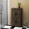 HOMCOM Bathroom Floor Cabinet, Farmhouse Bathroom Cabinet with Barn Doors, Bathroom Storage Cabinet with Adjustable Shelf - 3 of 4