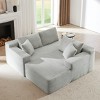 Aukfa 5-Seat L-Shaped Corduroy Sectional Sofa with 5 Pillows, No-Assembly Cloud Couch, High-Density Sponge, Perfect for Apartments - 3 of 4
