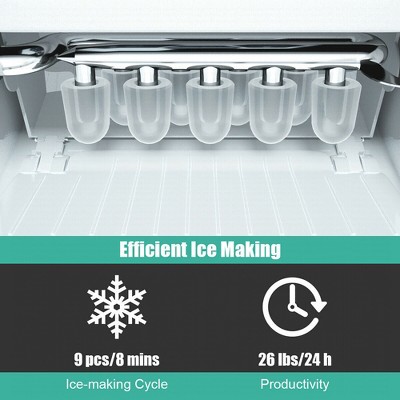 Compact Green ABS Countertop Portable Ice Maker with Scoop