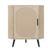 LOVMOR Corner Cabinet Shelf Stand with Rattan Door and Metal Base,Freestanding Shoe Rack for Living Room,Kitchen,Bathroom - 4 of 4