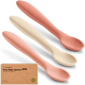3-Pack Prep Baby Spoons, Silicone Baby Utensils for Self Feeding 6-24 Months, All Stages Baby Feeding Set, BLW Toddler Spoons - 1 of 4