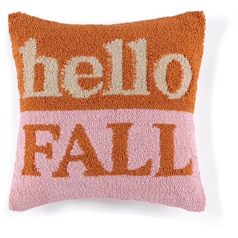 Shiraleah Hello Fall Pink and Orange Decorative Pillow