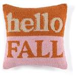 Shiraleah "Hello Fall" Pink and Orange Decorative Pillow