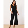 Seta T Women's Sleeveless Tie Waist Stretchy Long Pant Romper Jumpsuit - 2 of 4