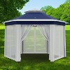 Jojoka 13x13FT Pop Up Gazebo Screen Tent,Hexagonal Instant Gazebo with Mosquito Netting,6 Sided Sun Shelter with Mesh Netting - 2 of 4