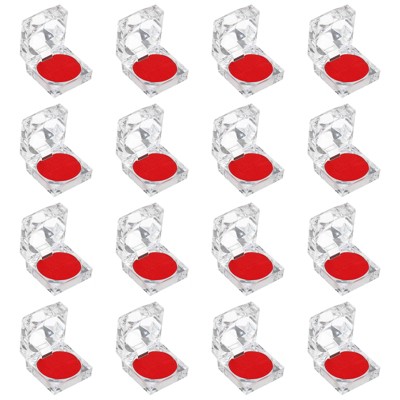 Unique Bargains Clear Plastic Foam Insert Ring Boxes Jewelry Storage