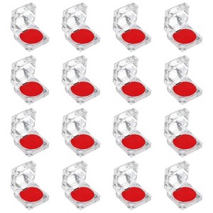Unique Bargains Clear Plastic Foam Insert Ring Boxes Jewelry Storage - 1 of 4