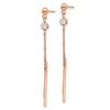 Chisel Stainless Steel Polished Rose IP-plated with Crystal Bar Dangle Earrings - 3 of 4