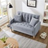 CAVINAS Modern Loveseat Sofa, Smooth Velvet Upholstered Tufted Sofa Couch for Living Room, Department, Small Space - 2 of 4
