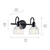Kichler Lighting Avery 2 - Light Vanity in  Black - 3 of 4