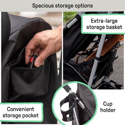Black and Gray Lightweight Steel Frame Umbrella Stroller