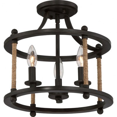Quoizel Lighting Frontier 3 - Light Semi-Flush Mount in  Imperial Bronze