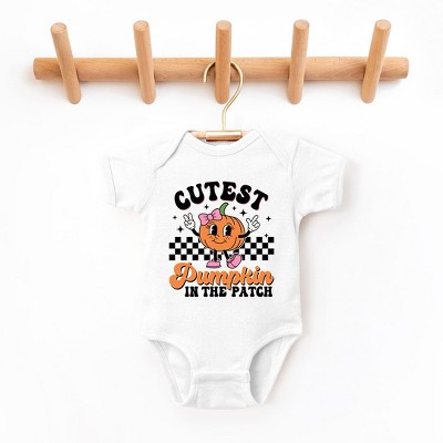 The Juniper Shop Cutest Pumpkin Checkered Baby Bodysuit