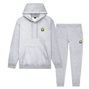 Dalix Alien Embroidery Sweatsuit Set Hoodie Jogger Soft Fleece Relaxed Fit Lounge Mens - 1 of 4