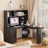 CENGHU L-Shaped Desk with Charger, Computer Desk with Drawers & Bookshelf, Modern Corner Desk, Home Office Desk, Study Table Writing Desk - 2 of 4